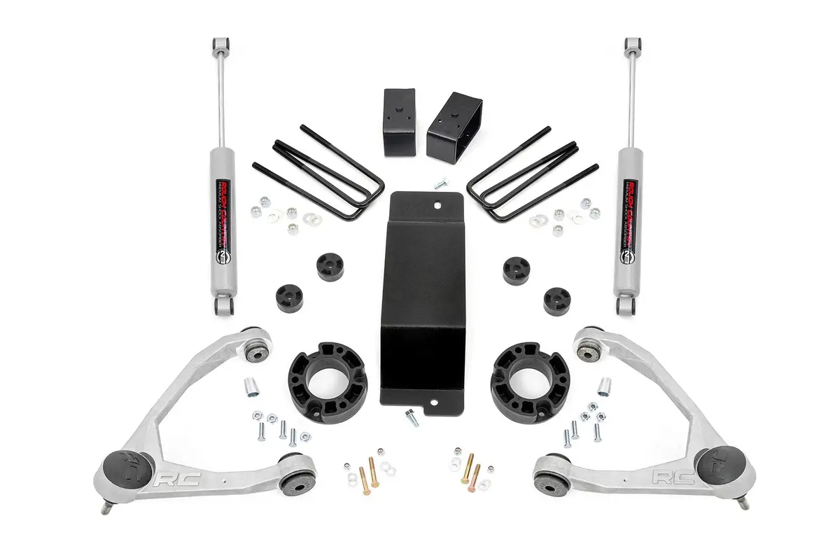 3.5 Inch Lift Kit | Alum/Cast Steel | Chevrolet Silverado/Gmc Sierra 1500 | 2007-2016 | Rough Country | 19431A 1