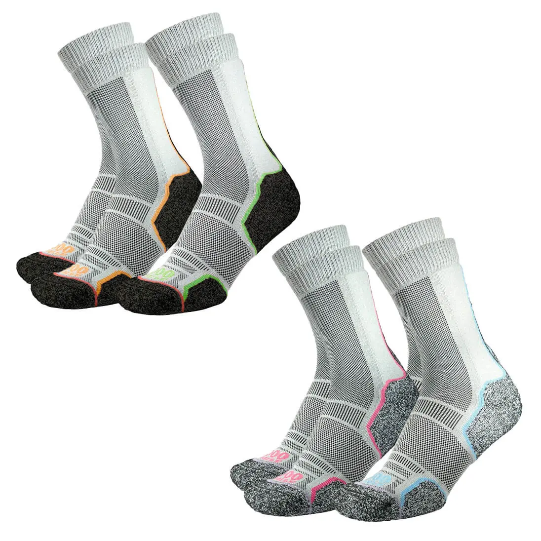 1000 Mile Trek Repreve Single Layer Twin Pack Socks 1