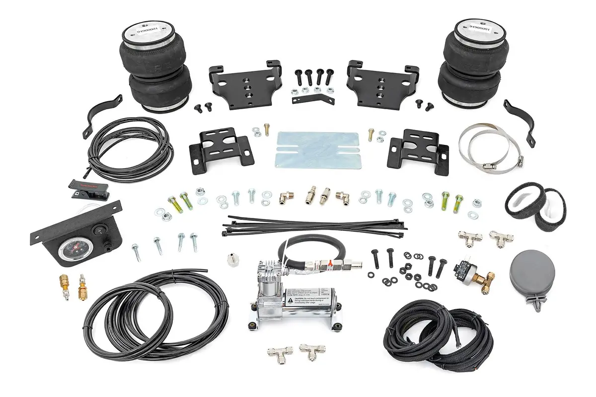 Air Spring Kit W/Compressor | 0-6" Lift | Chevrolet Silverado/Gmc Sierra 2500Hd | 2001-2010 | Rough Country | 10006C 1