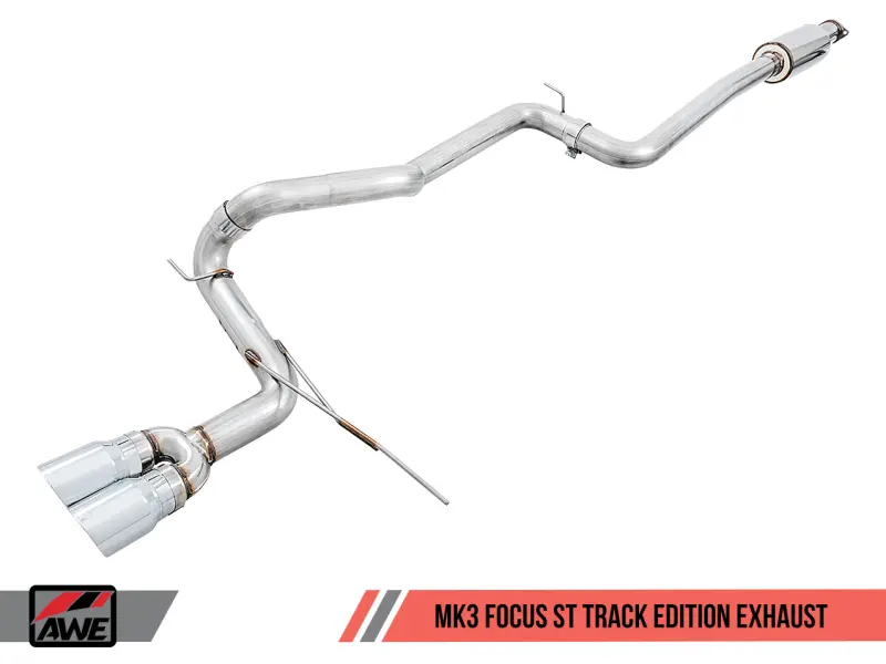 Awe Tuning Ford Focus St Track Edition Cat-Back Exhaust - Chrome Silver Tips 1