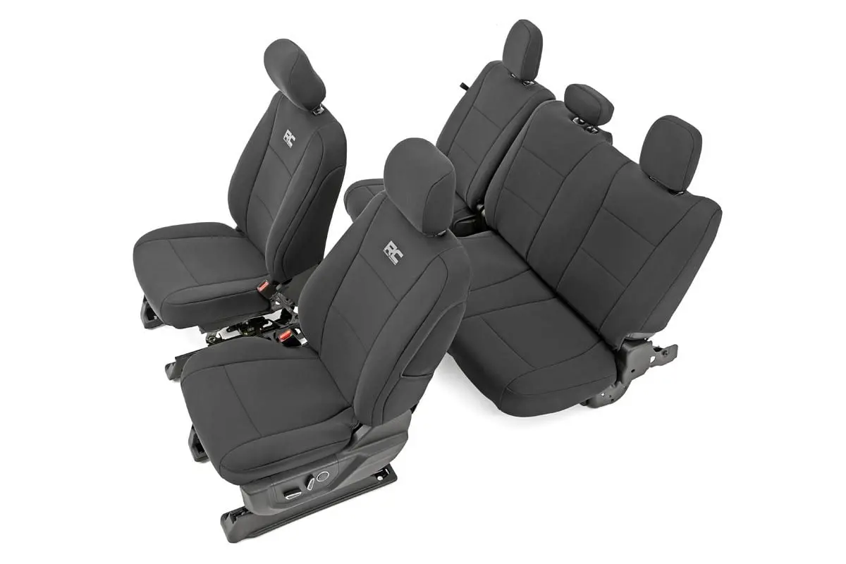Seat Covers | Fr Bucket And Rr Bench | Ford F-150 /Super Duty | 2015-2022 | Rough Country | 91018 1