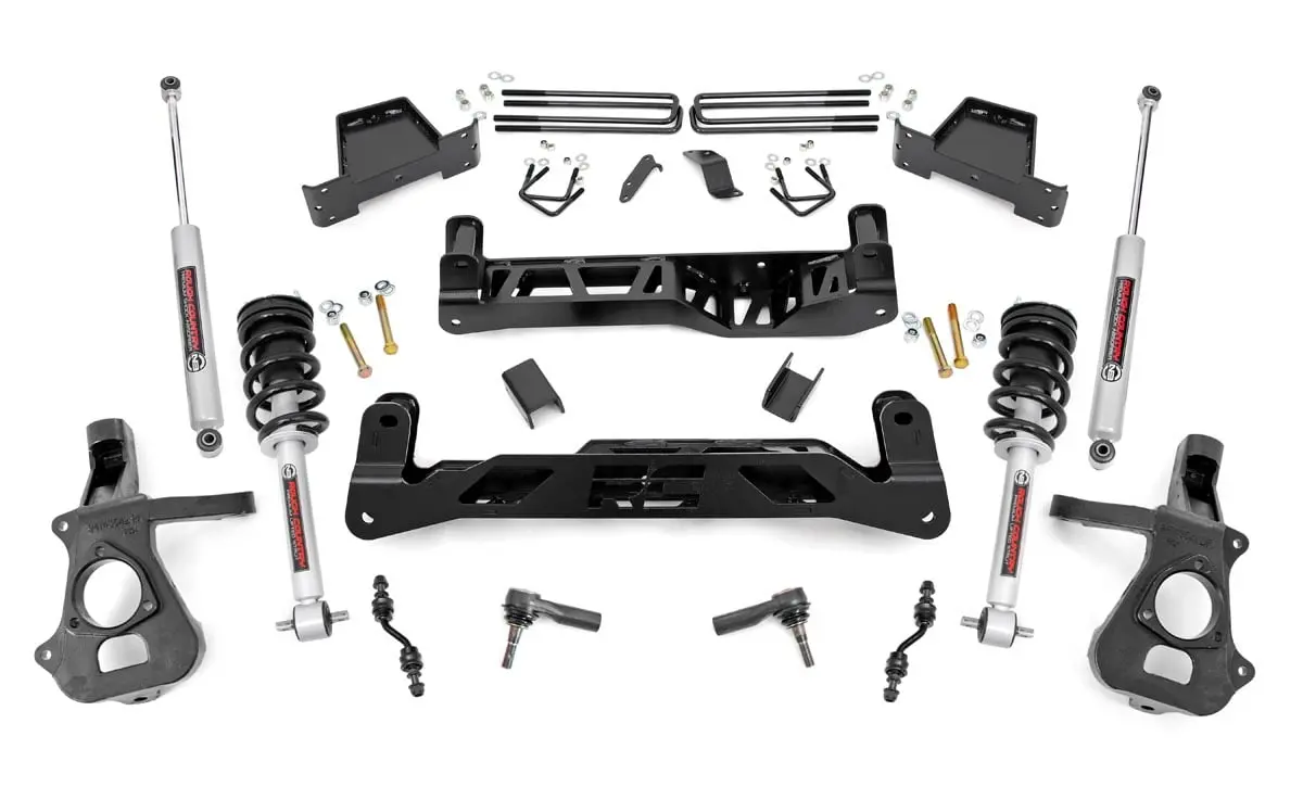 7" Lift Kit | Alu/Stamp Steel | N3 Strut | Chevrolet Silverado/Gmc Sierra 1500 | 2014-2018 | Rough Country | 18734 1