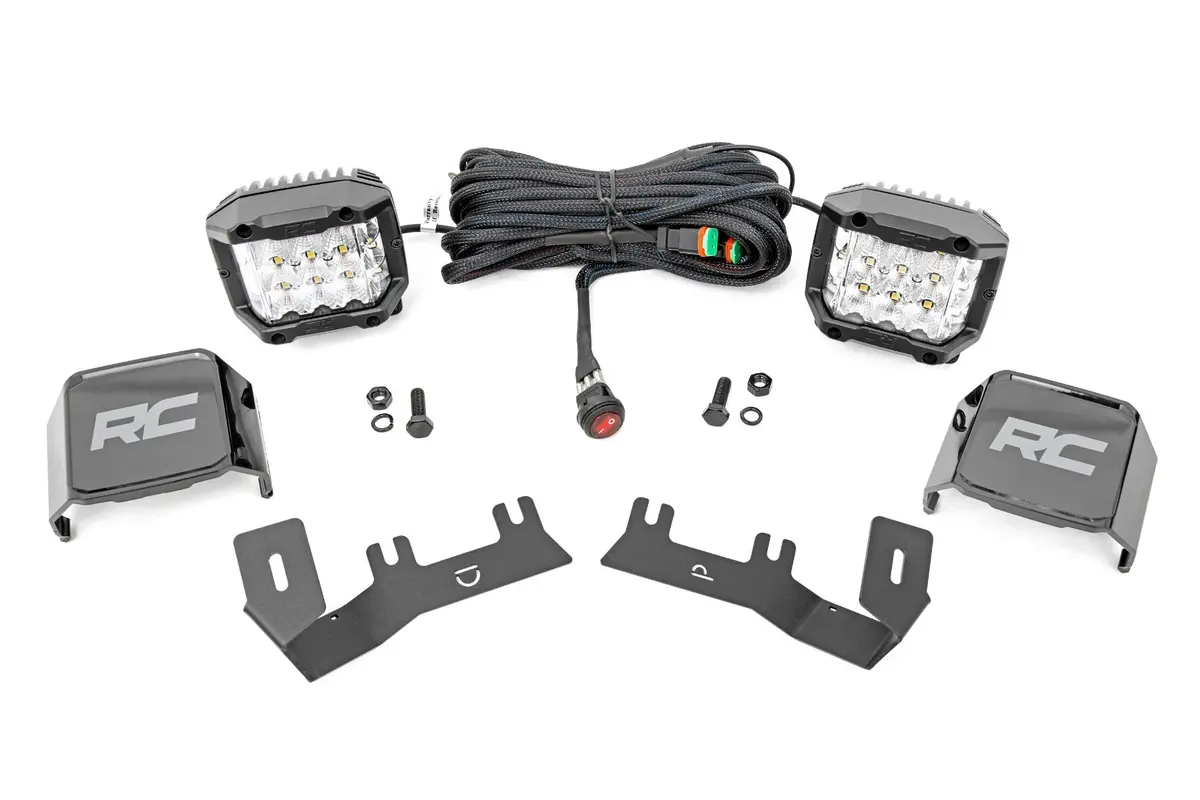 Led Light | Ditch Mount | 3" Osram | Wide | Chevrolet Silverado/Gmc Sierra 1500 | 2014-2018 | Rough Country | 71056 1