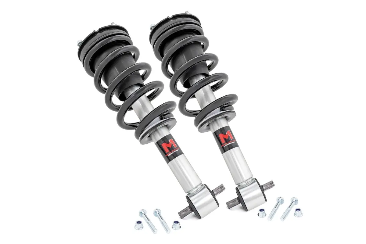 M1 Adjustable Leveling Struts | Monotube | 0-2" | Chevrolet Silverado/Gmc Sierra 1500 | 2014-2018 | Rough Country | 502063 1