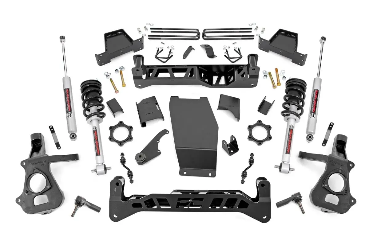 7 Inch Lift Kit | Alum/Stamp Steel | Fr N3 | Chevrolet Silverado/Gmc Sierra 1500 | 2014-2018 | Rough Country | 17432 1