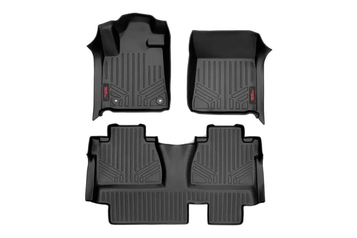 Floor Mats | Fr & Rr | Double Cab | Toyota Tundra 2Wd/4Wd | 2014-2021 | Rough Country | M-71413 1