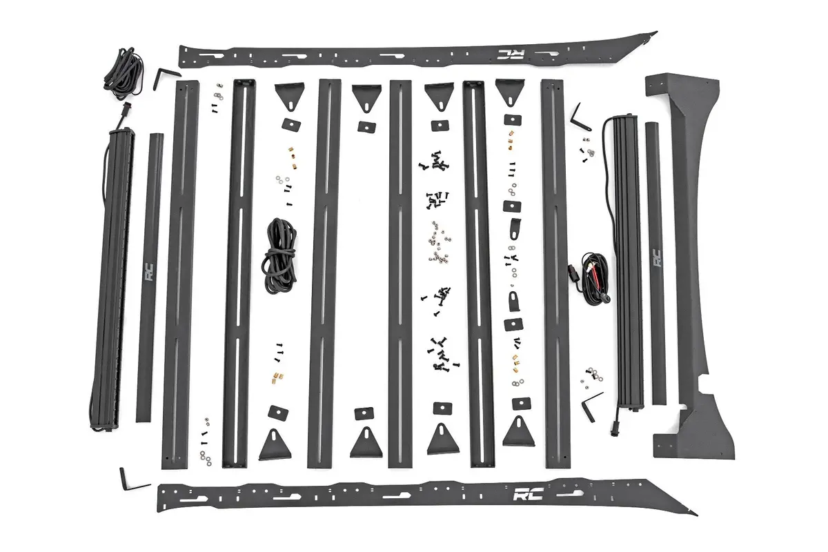 Roof Rack | Fr & Rr 40 Inch Single Row Blk Leds | Ford F-150 | 2015-2018 | Rough Country | 51022 1