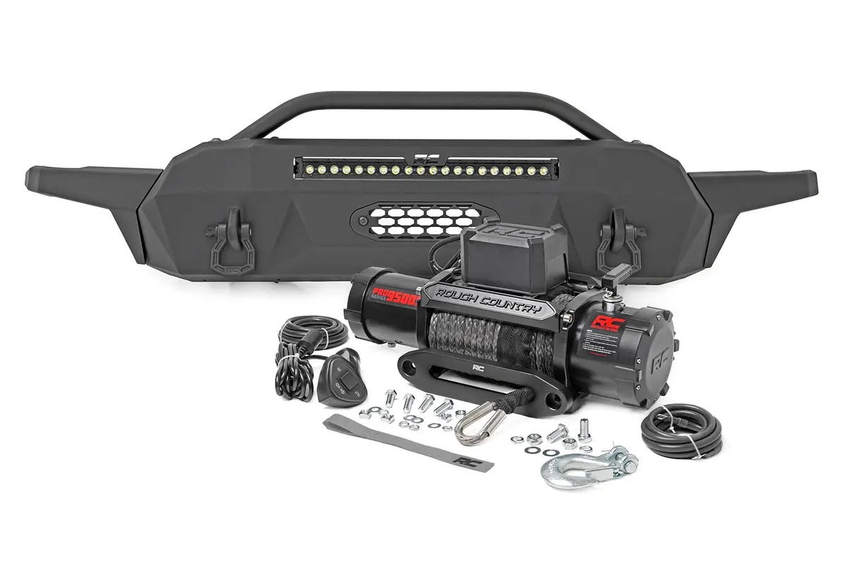 Front Bumper | High Clearance | Hybrid | 20" Blk Led | Toyota Tacoma 4Wd | 2016-2022 | Rough Country | 10722 1