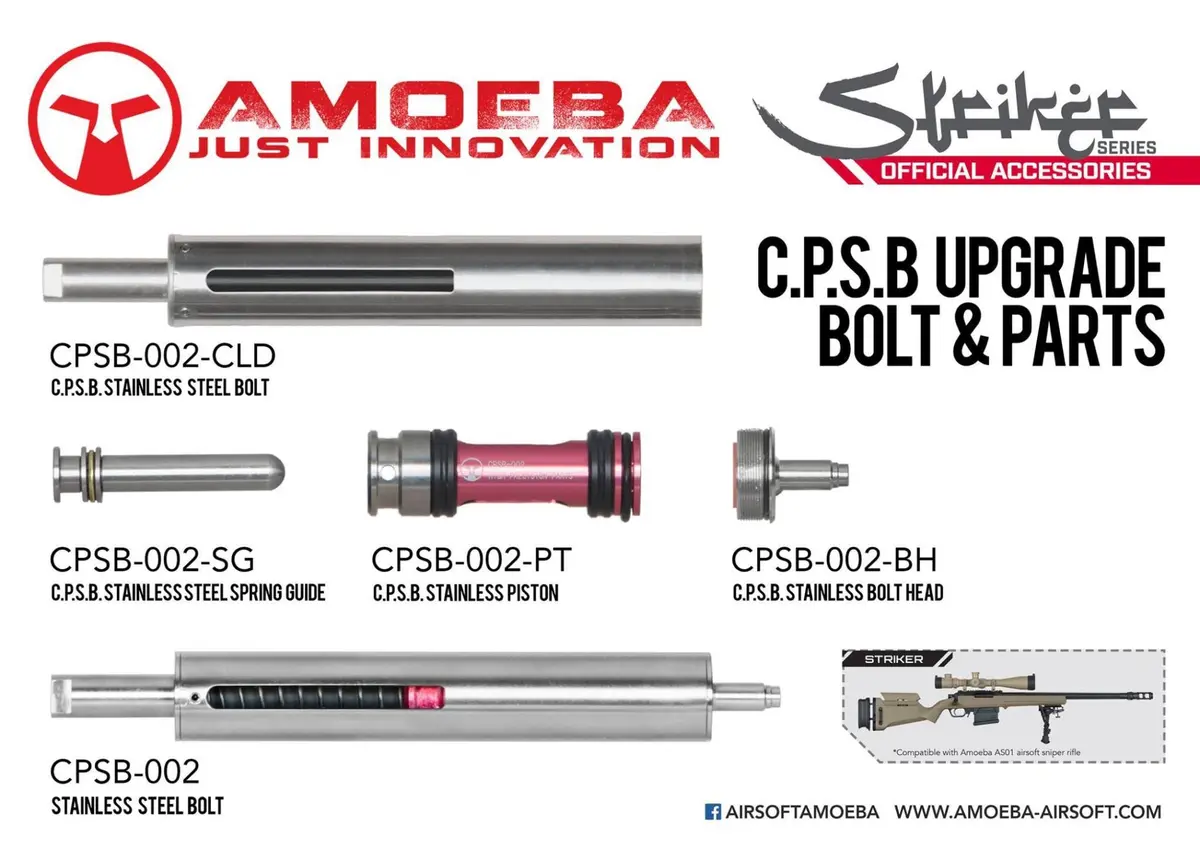 Ares C.P.S.B. Compact Power Spring Bolt For Ares Amoeba 'Striker' S1 Sniper Rifle (Upgraded Version) 1
