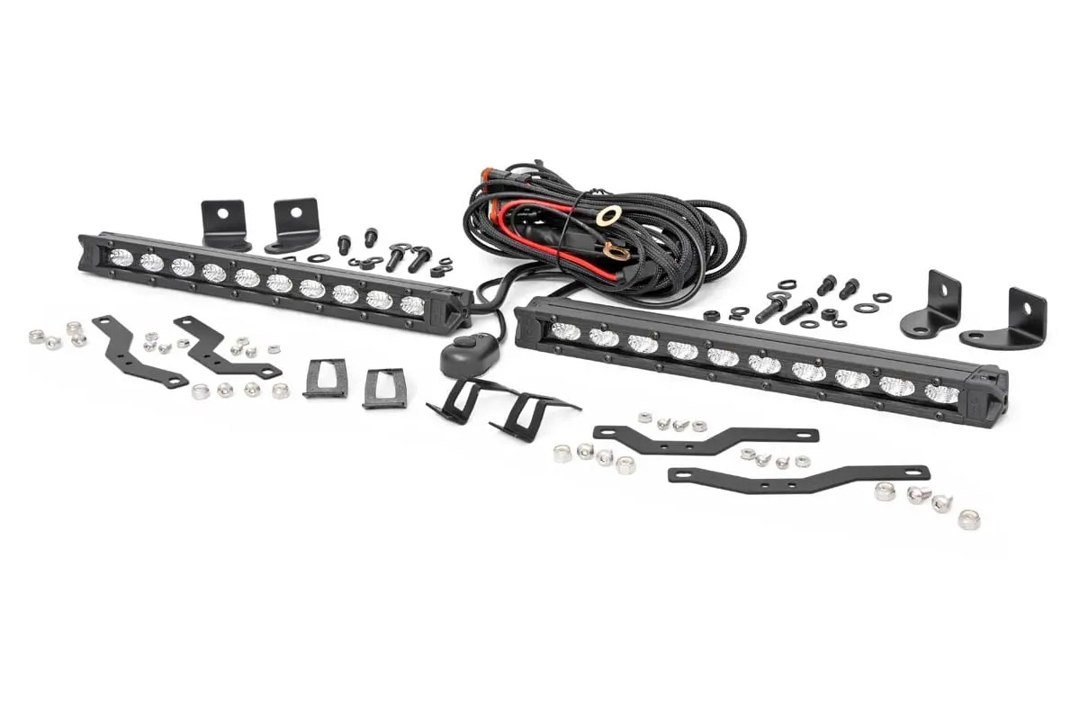 Led Light | Grille Mount | 10" Black Slimline Pair | Ford F-150 | 2018-2020 | Rough Country | 70808 1