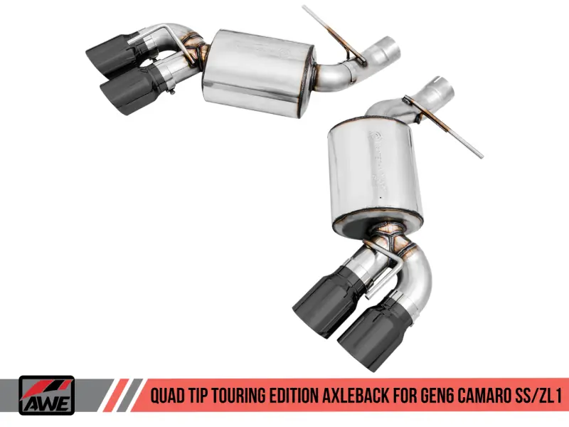 Awe Tuning 16-19 Chevrolet Camaro Ss Axle-Back Exhaust - Touring Edition (Quad Diamond Black Tips) 1