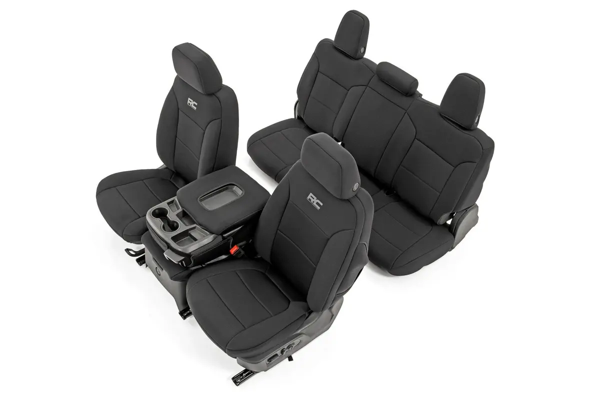Seat Covers | Fr 40/40/20 & Rr Arm Rest | Chevrolet Silverado/Gmc Sierra 1500 | 2019-2022 | Rough Country | 91036 1