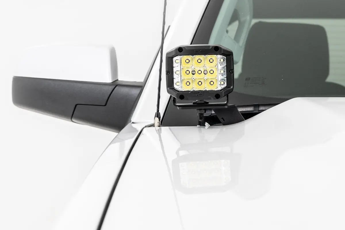 Led Light | Ditch Mount | 2" Black Pair | White Drl | Chevrolet Silverado/Gmc Sierra 1500 | 2014-2018 | Rough Country | 71054 2