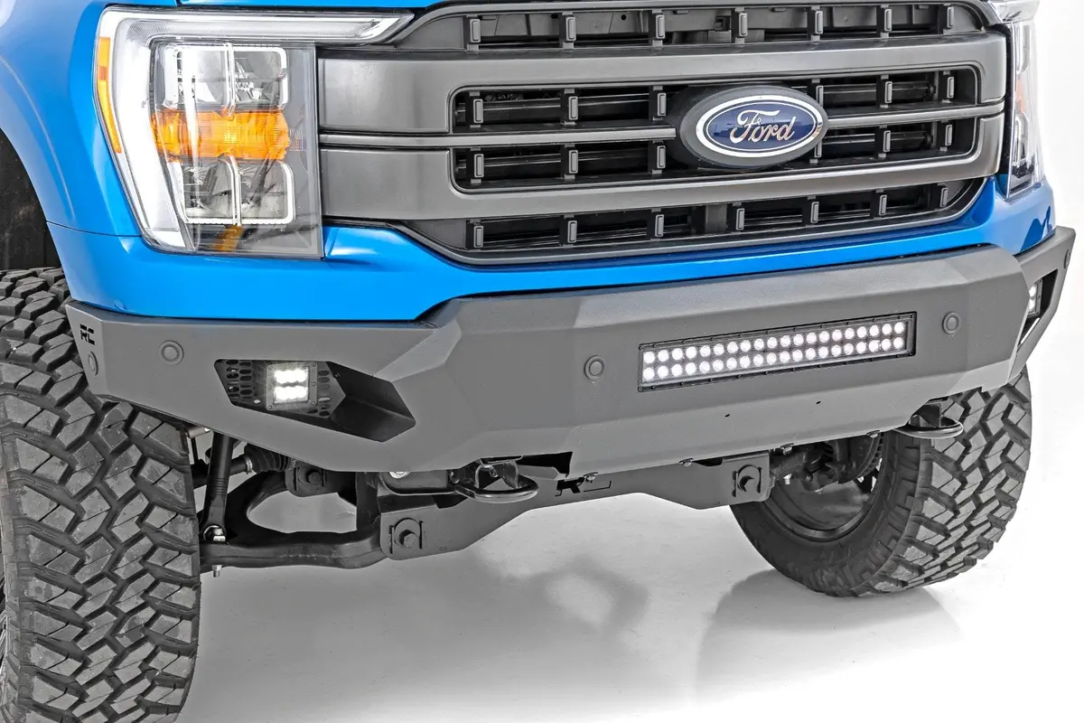 High Clearance Front Bumper | Led Lights & Skid Plate | Ford F-150 | 2021-2022 | Rough Country | 10809A 1