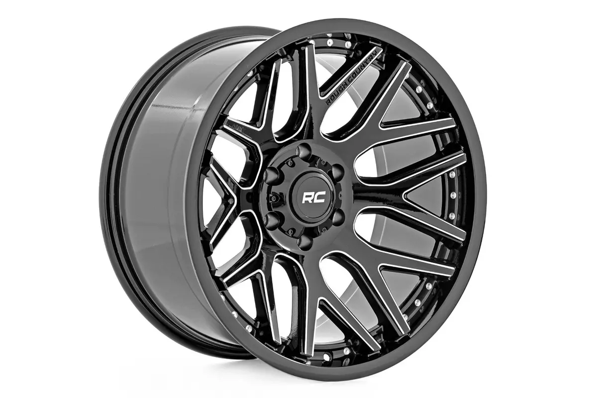 Rough Country 95 Series Wheel | Machined One-Piece | Gloss Black | 20X10 | 6X5.5 | -25Mm | 2002-2006 |  95201012M 1