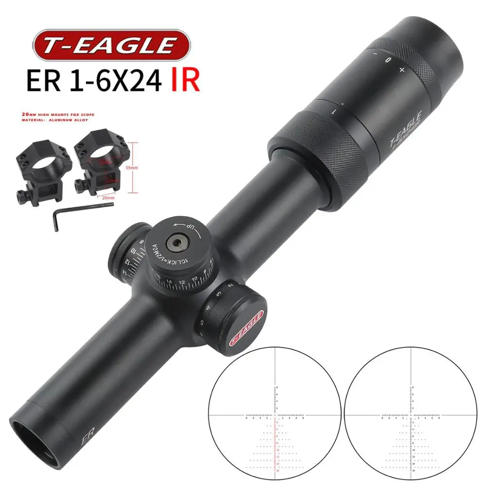 T-Eagle Er 1-6X24 Illuminated Short Dot Sight (Red / Green) 1