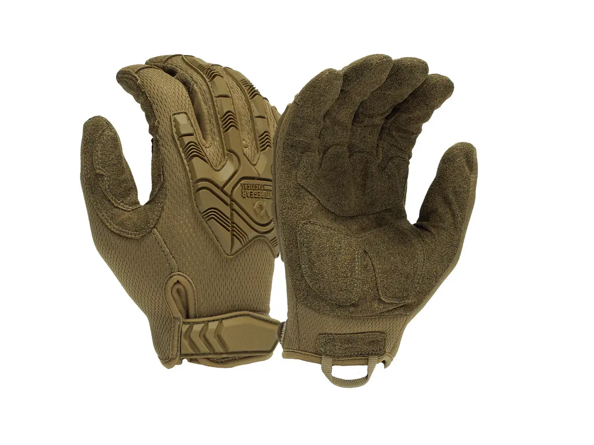 Pyramex Venture Gear Tactical Heavy-Duty Impact Operator Gloves (Black / Tan) 2