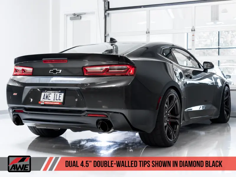 Awe Tuning 16-19 Chevrolet Camaro Ss Axle-Back Exhaust - Touring Edition (Diamond Black Tips) 1