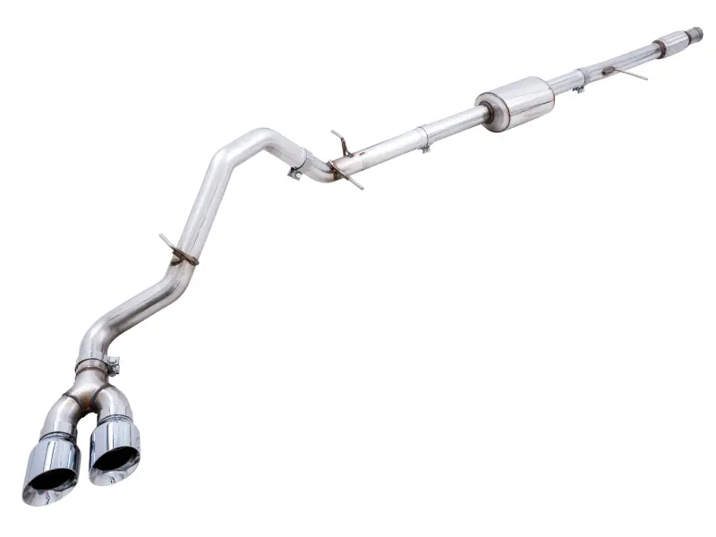 Awe Tuning 4Th Gen Gm 1500 5.3L 0Fg Catback Dual Side Exit (Flat Bumper) - Chrome Tips 1