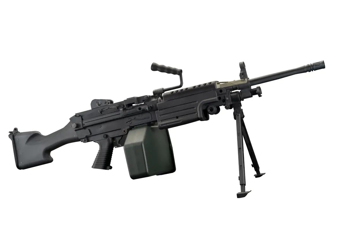 A&K M249 Saw Mkii Steel Body Aeg Lmg W/ Reinforced Gearbox (Black / Tan) 1