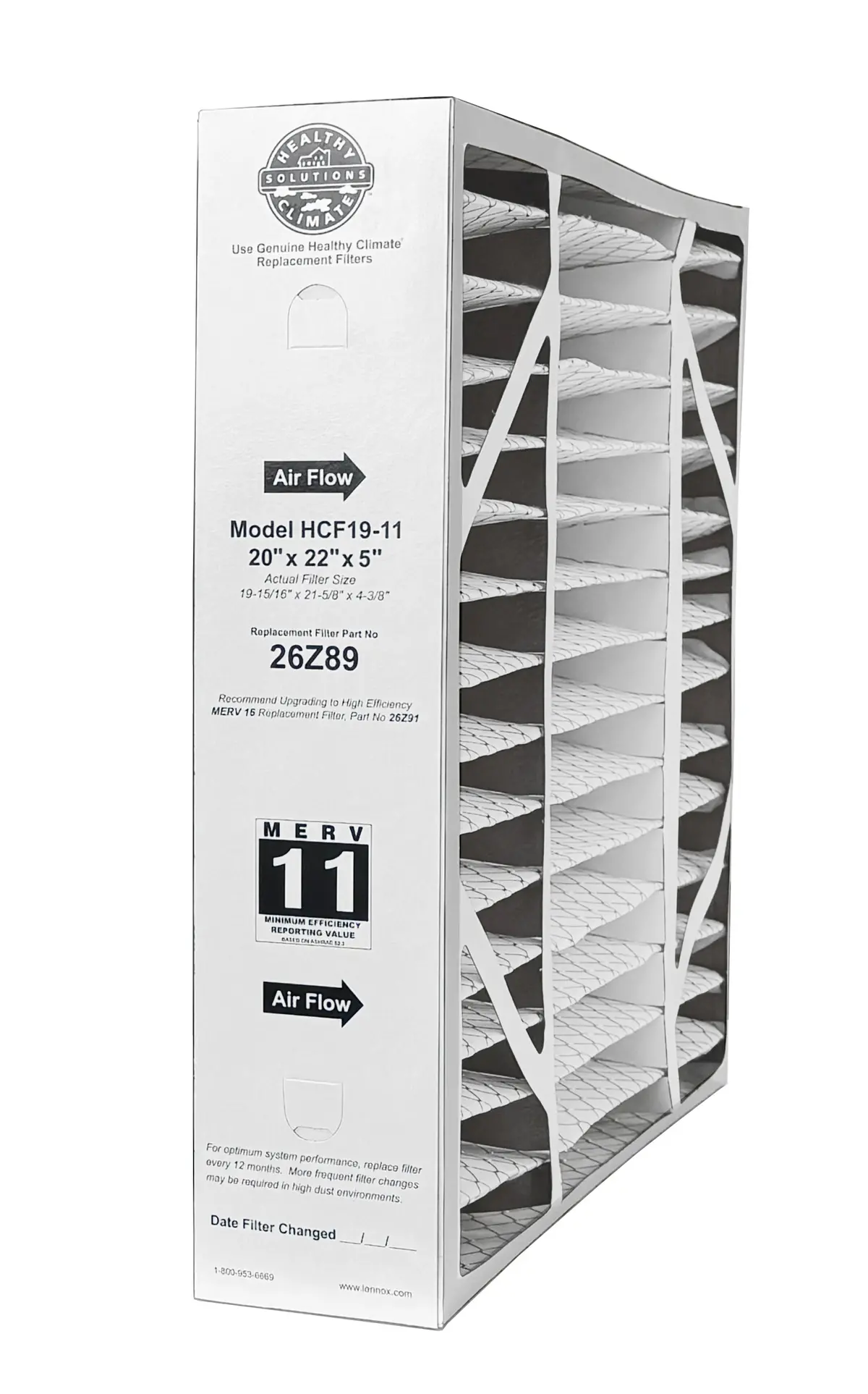 Lennox 26Z89 - 20" X 22" X 5" Healthy Climate Hcf19-11 Air Filter, Merv 11 1