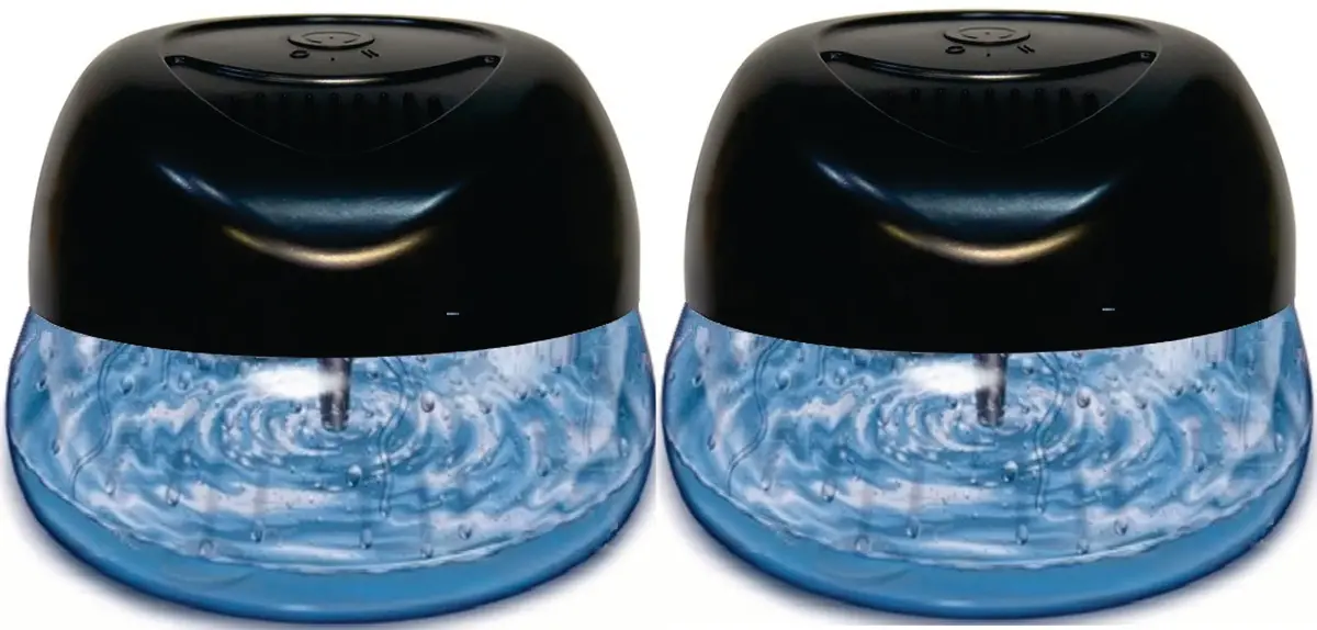 Bluonics Fresh Aire 2-Pack Water Air Washer, Air Revitalizer & Freshener With Night Light 7 Led Changing Colors & White Noise With A Bottle Of Anti Tobacco Fragrance 1