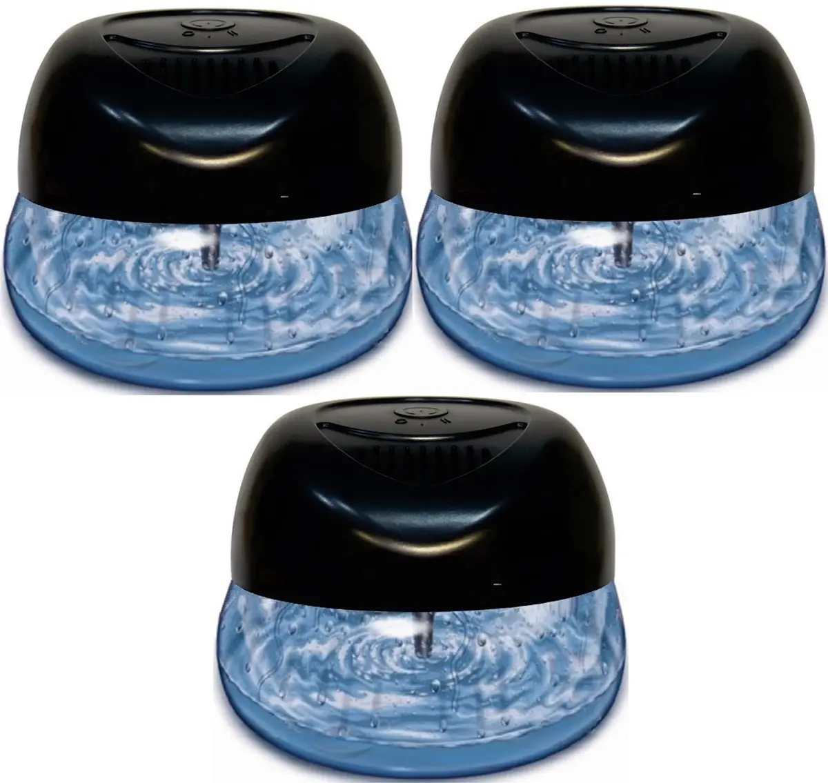 Bluonics 3-Pack Fresh Aire Water Based Revitalizer. Black Color With 7 Led Color Changing Lights White Noise Machine Use Essential Oils And Fragrances With 4 Fragrance Bottles 1