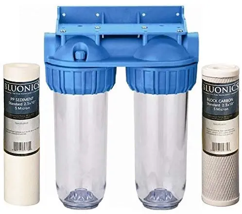 Bluonics Dual Whole House Water Filter Purifier W/Carbon Block And Sediment Filters 1