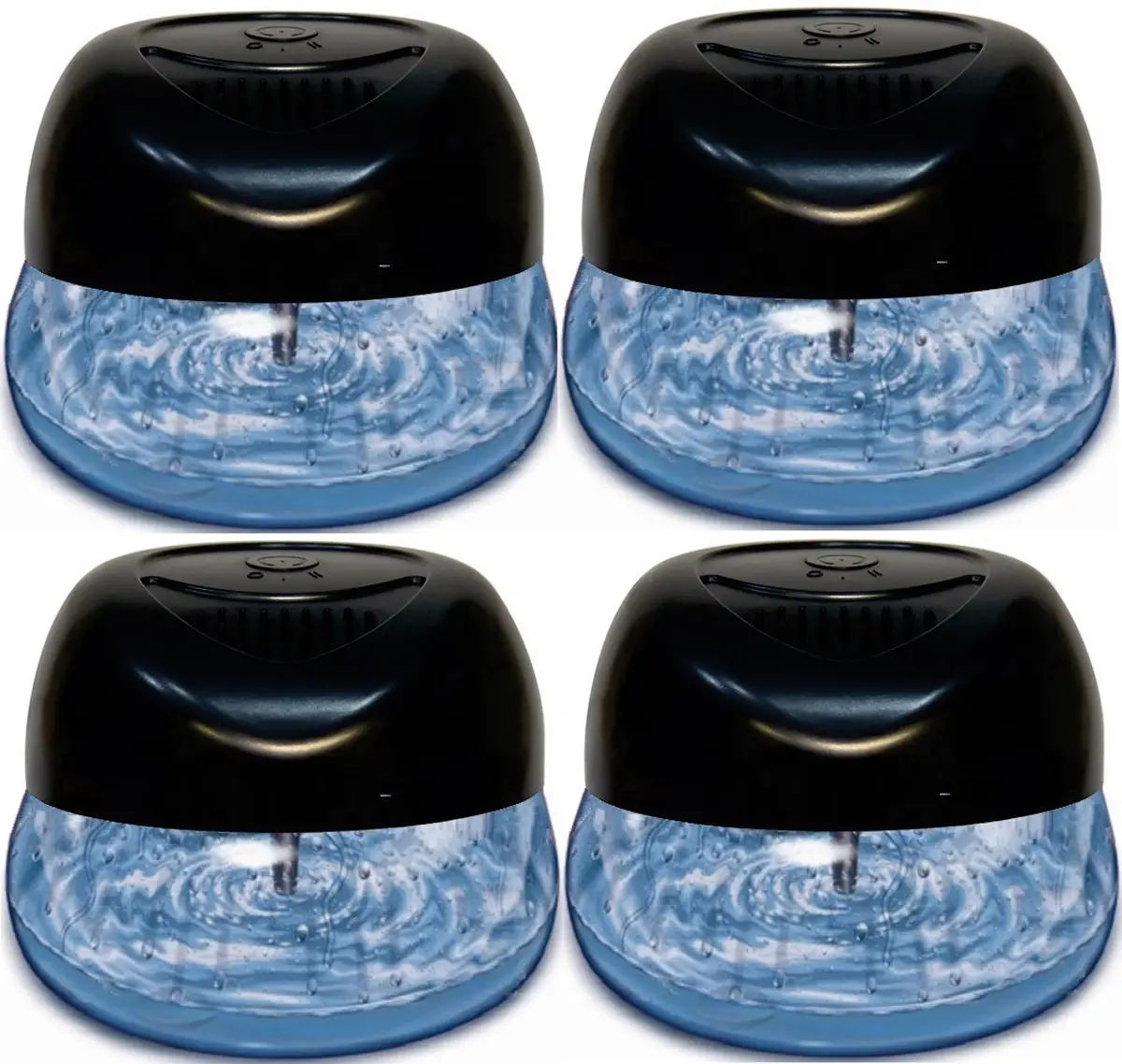 Bluonics 4-Pack Fresh Aire Water Based Revitalizer. Black Color With 7 Led Color Changing Lights White Noise Machine Use Essential Oils And Fragrances With 4 Fragrance Bottles 1