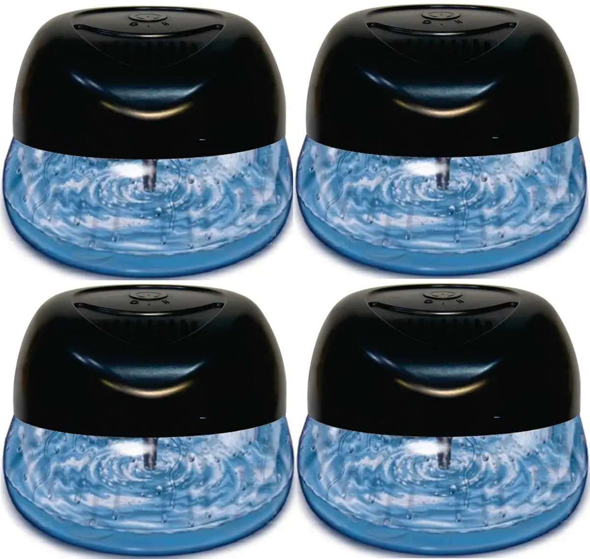 Bluonics 4-Pack Fresh Aire Water Based Revitalizer. Black Color With 7 Led Color Changing Lights White Noise Machine Use Essential Oils And Fragrances With 4 Fragrance Bottles 1
