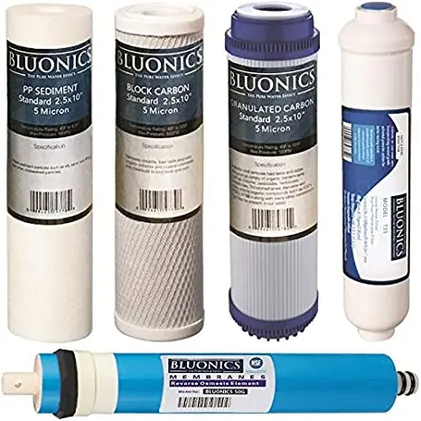 Reverse Osmosis Replacement Filter Set Ro Cartridges 5 Pcs W/ 50 Gpd Membrane 1