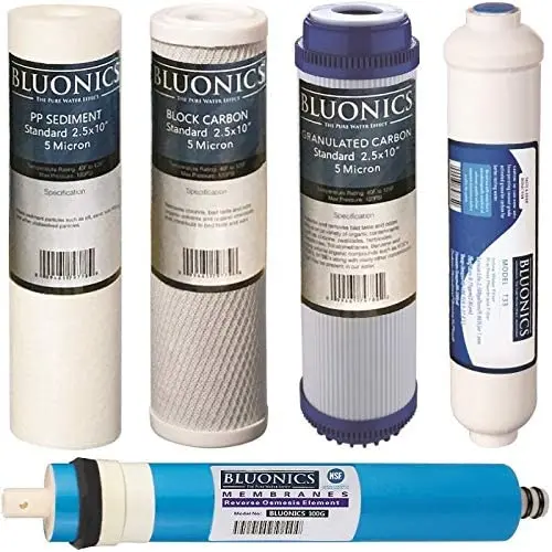 Reverse Osmosis Replacement Filter Set Ro Cartridges 5 Pcs W/ 100 Gpd Membran 1