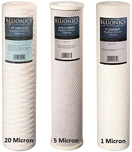 String-Wound Sediment, Cto Carbon & Sediment Filter Set For Our Well Water System > 3Pcs 4.5" X 20" Whole House Cartridges 1