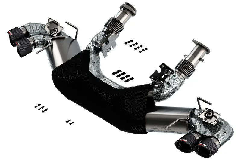Borla 2020 Chevrolet Corvette C8 6.2L S-Type Exhaust System Dual Round Angle Cut Carbon Fiber Tips 1