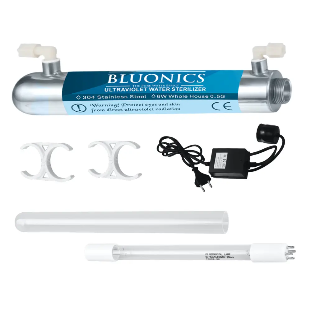 Bluonics Ultraviolet Light Water Purifier Reverse Osmosis 6W Uv Sterilizer 0.5 Gpm For Killing Virus & Bacteria 1