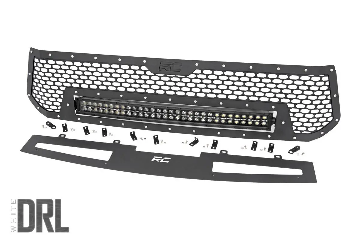 Mesh Grille | 30" Dual Row Led | Black | White Drl | Toyota Tundra | 2014-2017 | Rough Country | 70225 1