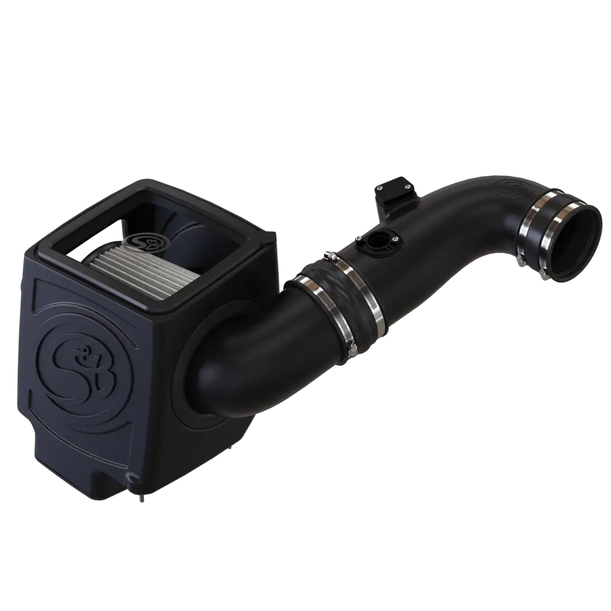 S&B Filters Cold Air Intake For 11-16 Chevrolet Silverado Gmc Sierra V8-6.6L Lml Duramax Dry Extendable White 75-5075-1D 1