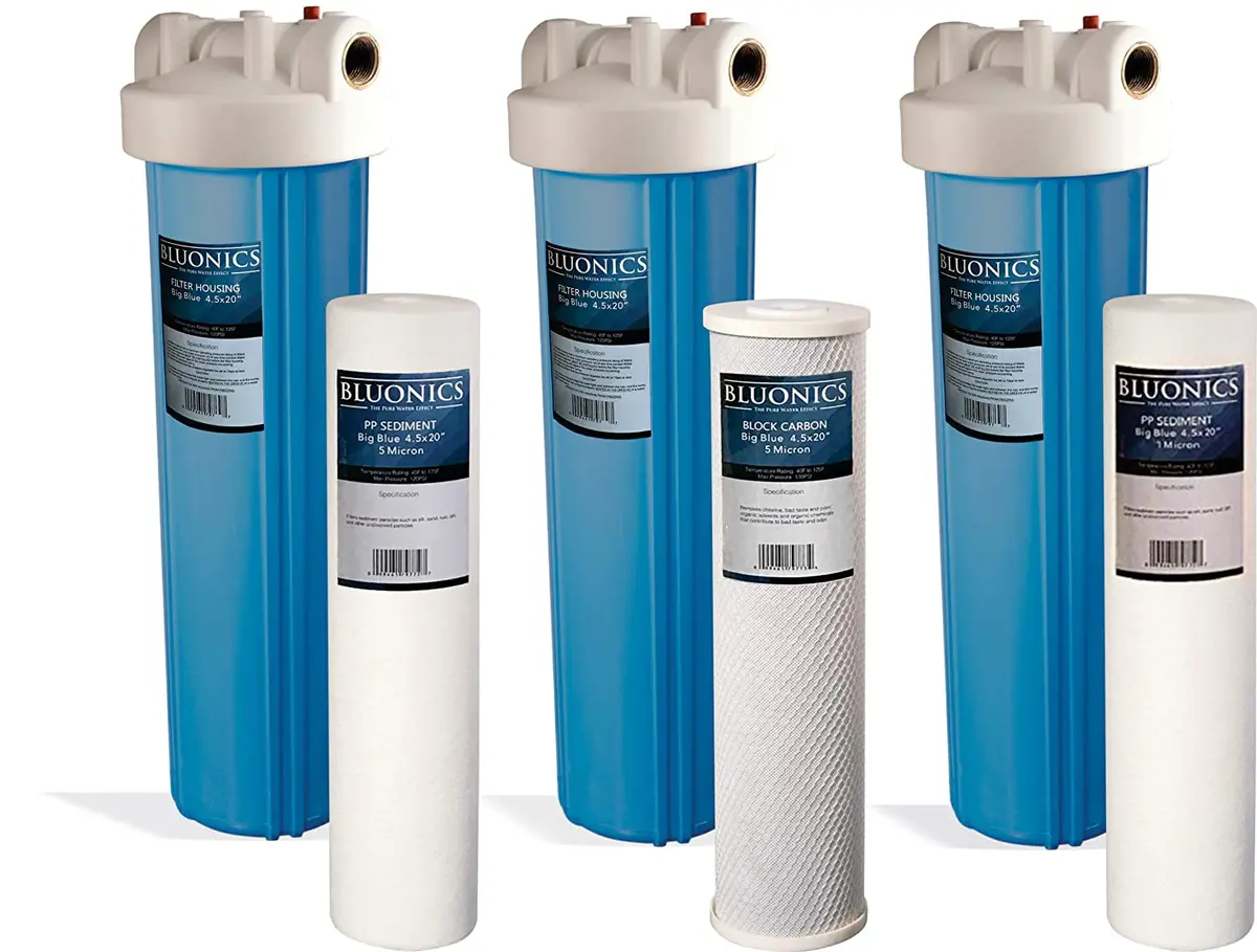 Bluonics 110W Uv Ultraviolet + Sediment & Carbon Well Water Purifier Big Blue 4.5"X20" Filters For A Large Home/Commercial Treat Virus And Bacteria 2