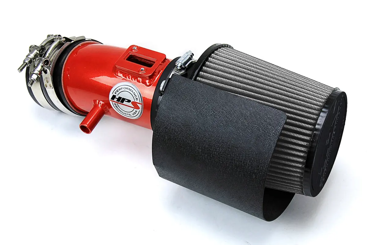 Hps Red Shortram Air Intake + Heat Shield For 2009-2014 Nissan Maxima V6 3.5L 1