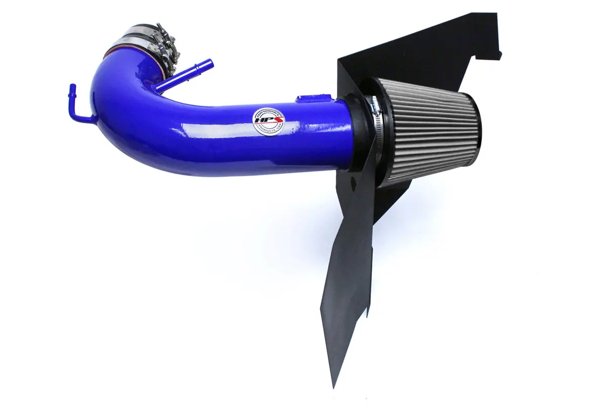 Hps Blue Shortram Air Intake + Heat Shield For 2015-2017 Ford Mustang Gt V8 5.0L 1