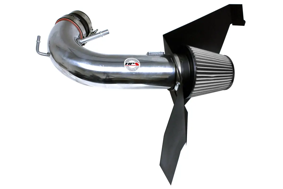 Hps Polish Shortram Air Intake + Heat Shield For 2015-2017 Ford Mustang Gt V8 5.0L 1