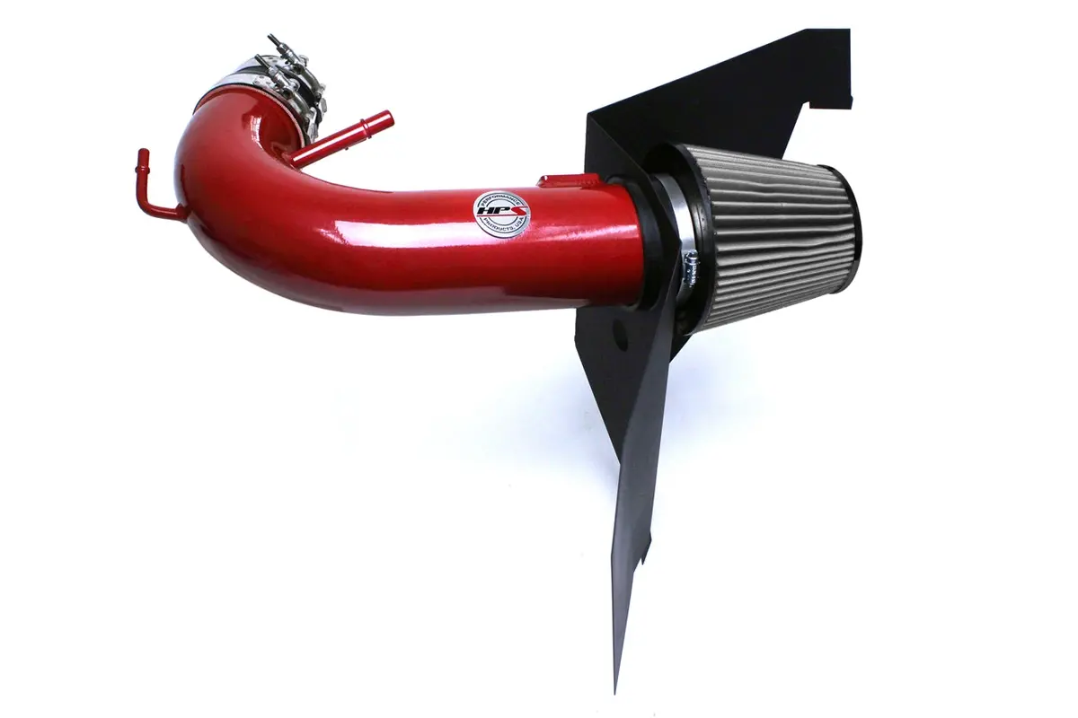 Hps Red Shortram Air Intake + Heat Shield For 2015-2017 Ford Mustang Gt V8 5.0L 1