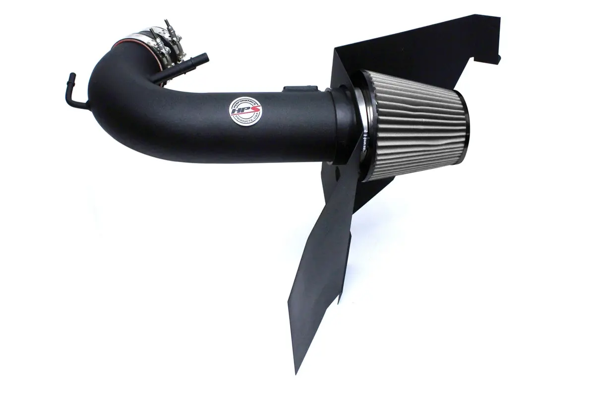 Hps Black Shortram Air Intake + Heat Shield For 2015-2017 Ford Mustang Gt V8 5.0L 1