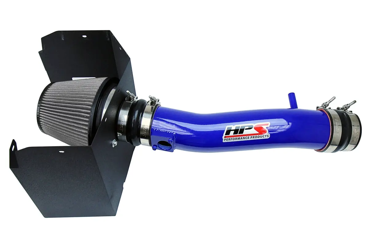 Hps Blue Shortram Air Intake + Heat Shield For 2016-2022 Toyota Tacoma 3.5L V6 1