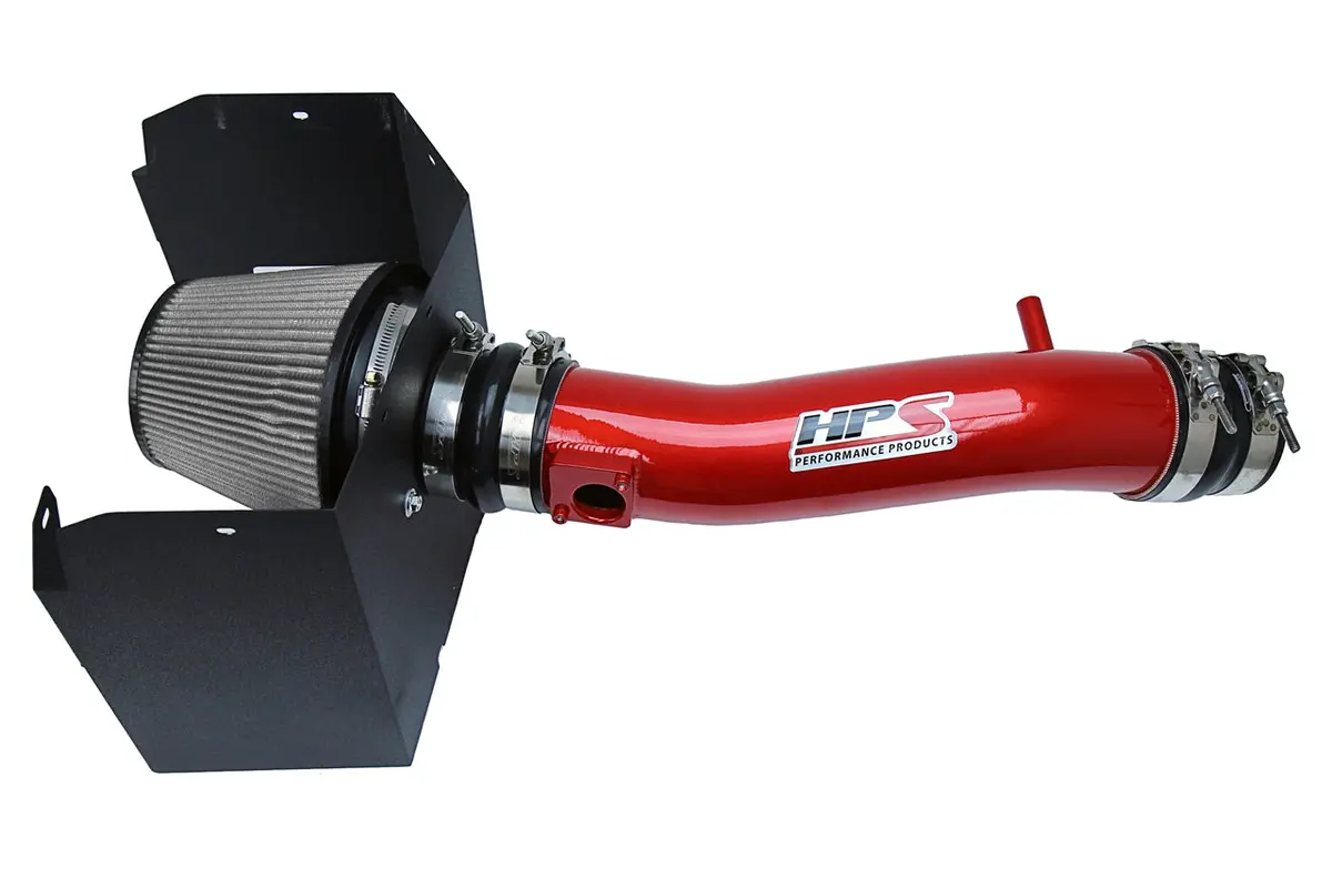Hps Red Shortram Air Intake + Heat Shield For 2016-2022 Toyota Tacoma 3.5L V6 1