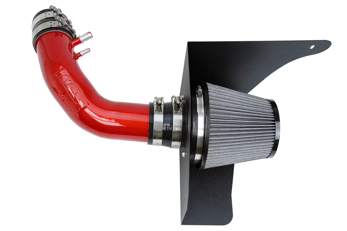 Hps Red Shortram Air Intake + Heat Shield For 2015-2017 Ford Mustang 3.7L V6 1