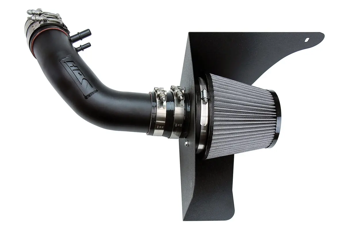 Hps Black Shortram Air Intake + Heat Shield For 2015-2017 Ford Mustang 3.7L V6 1