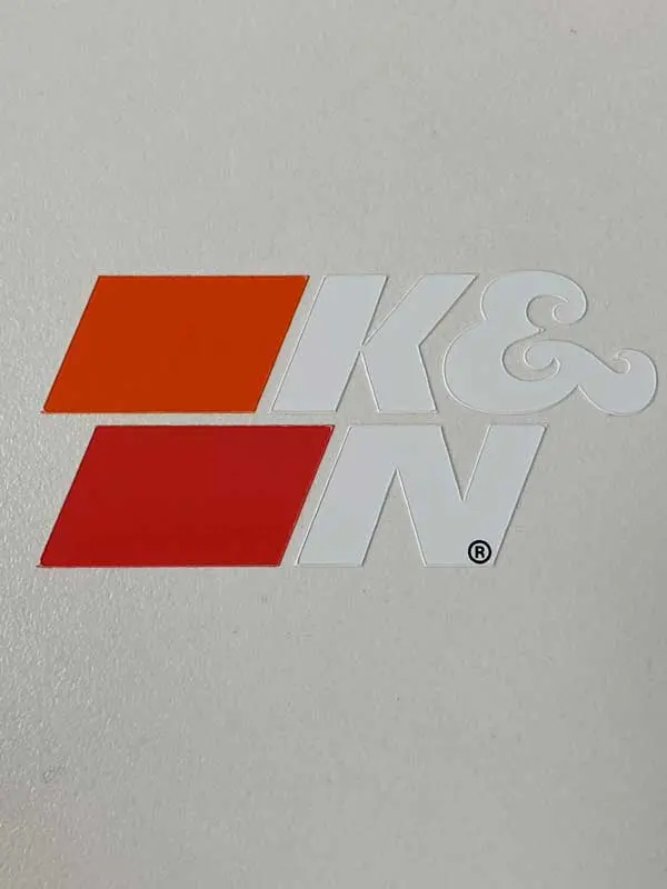 K&N Decal; Die Cut,   2.57" X 1.25", White (89-0018-1) 1