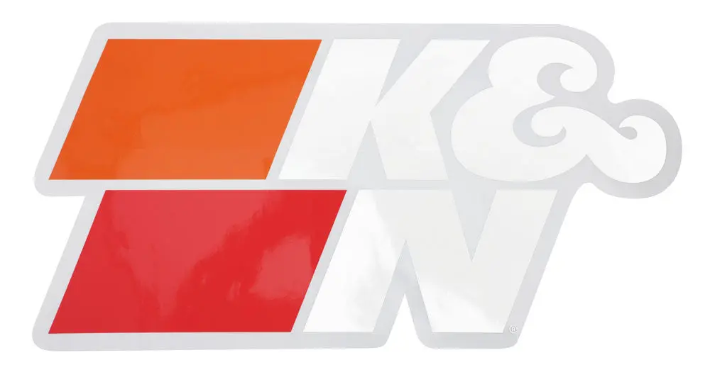 K&N Decal; Die Cut, 10-1/2" X 5-21/64" K&N Logo White (89-11693) 1