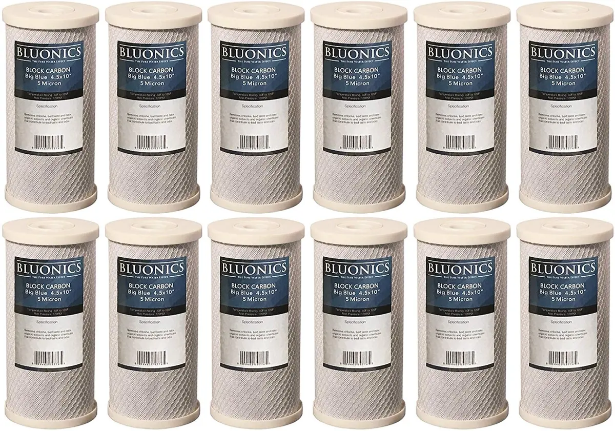 Bluonics 12-Pack Big Blue Cto Carbon Block Replacement Water Filters 4.5" X 10" 1